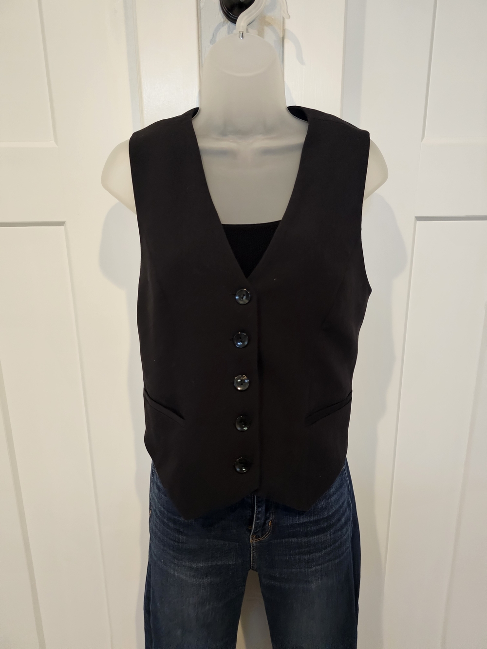 Abercrombie & Fitch Tailored Suiting Vest Black V-Neck, Size M